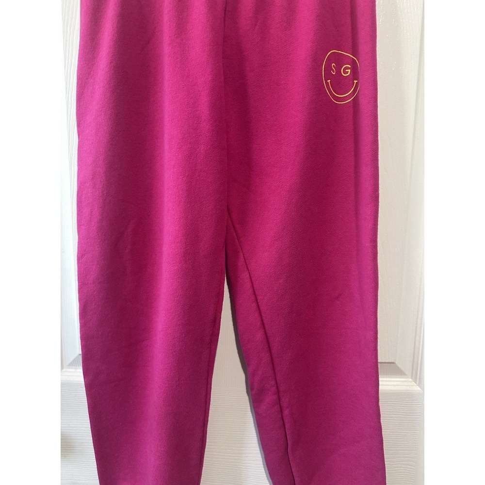 Spiritual Gangster Pink Luna Sweatpants Smiley Face Women's Small - Picture 3 of 9